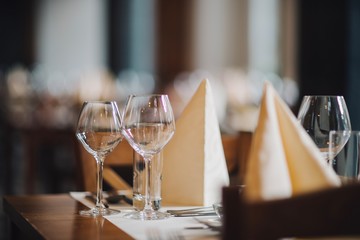 glasses on table