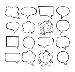 Isolated comic speech bubbles set collection concept. Vector flat graphic design cartoon illustration