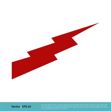 Red Thunderbolt Icon Vector Logo Template Illustration Design. Vector EPS 10.