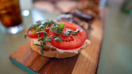 Bruschetta Toast with Fresh Mozzarella and Tomato
