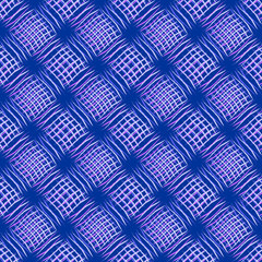 Weave seamless pattern with volume effect. Textured background in cool cyber colors. Drapery, stripes, cloth. Vector illustration.
