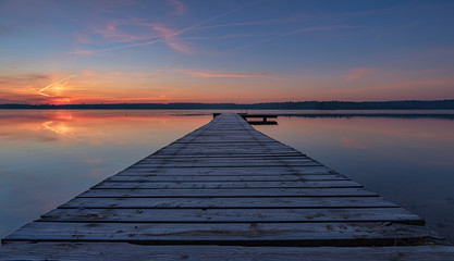 Fototapeta na wymiar Cold sunrise at lake bergwitz