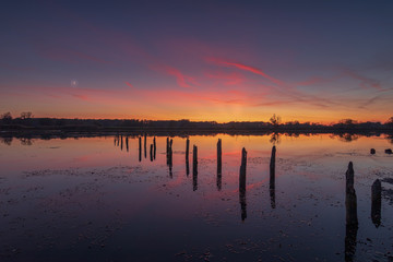 Amazing soft sunset at lake wendel