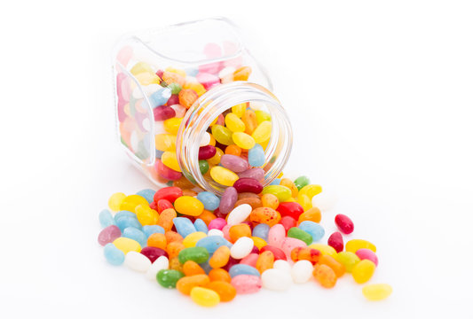 Jelly beans in the glass jar