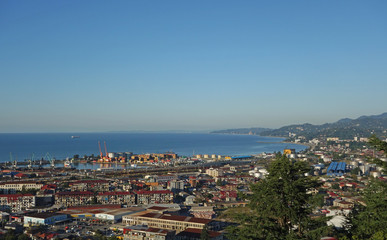 Fototapeta na wymiar Panoramic view of the city of Batumi, Georgia