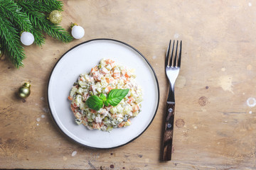 Traditional Russian Christmas and New year salad