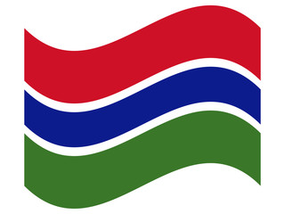 Wave Flag of The Gambia Vector