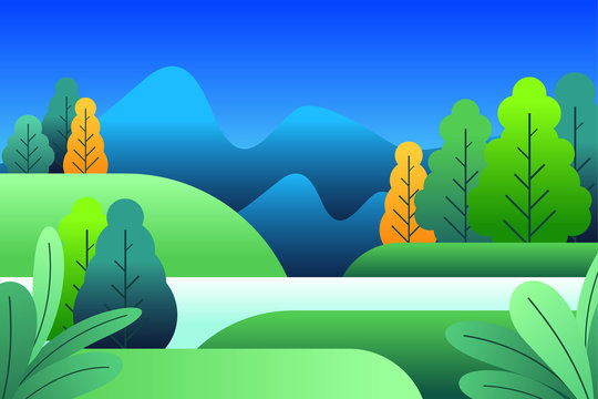 Tropical forest illustration with flat design