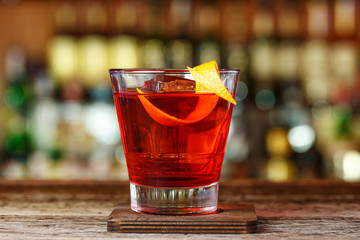 Red cocktail Negroni