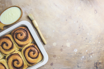 Homemade traditional winter festive dessert buns