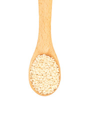 Sesame seeds in spoon