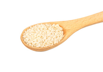 Sesame seeds in spoon