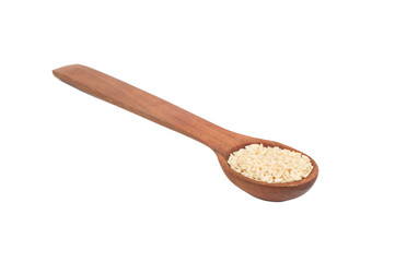 Sesame seeds in spoon