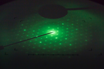 Crystallographic structure of tremolite fibers (asbestos variety) seen (diffracted light) on the...