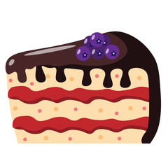 chocolate cake with cream and candied fruit