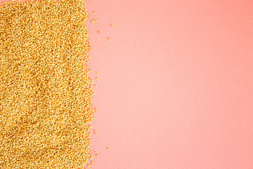 quinoa grain (porridge, superfood is healthy snack) menu concept. food background. copy space. Top view