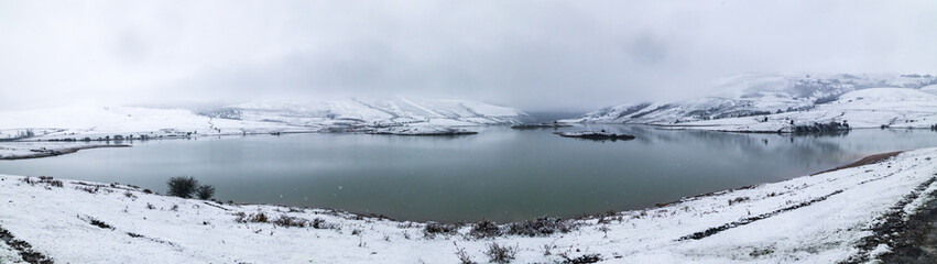 Lake in a frozen landscape