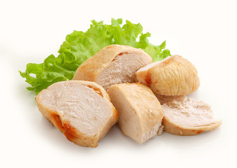 Baked chicken breast with lettuce