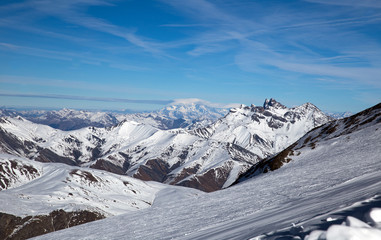Fototapeta na wymiar Landscape in Les deux Alpes, French Alps
