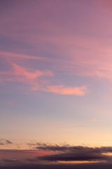 Fototapeta na wymiar Purple sky with pink clouds
