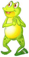 Happy frog on white background