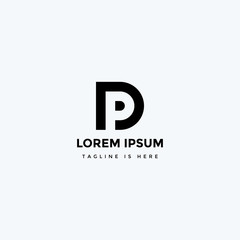 Logo Letter DP Modern, Monogram Icon Initial D + P.