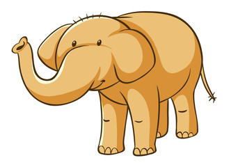 Isolated picture of yellow elephant