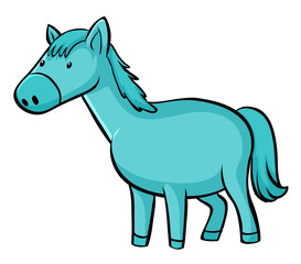 Fototapeta na wymiar Blue horse on white background