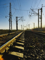 Railway tracks in the industrial zone.