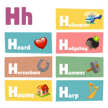 vocabulary letter H pictures and words with letter h 