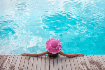 Woman in swimming pool