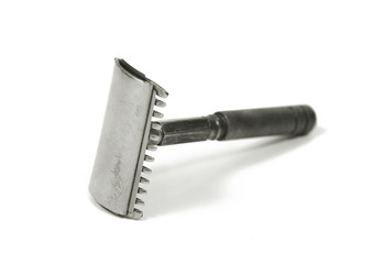 Old shaving stick on white background, isolated