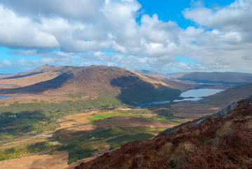 Hiking trail at the top of Diamond Hill in Connemara National Park, Ireland