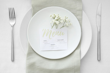 Beautiful table setting with floral decor
