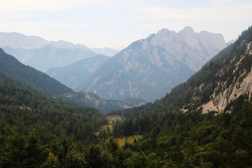 Fototapeta premium Trenta village in Soca Valley, Slovenia 