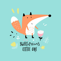 Cartoon fox child illustration