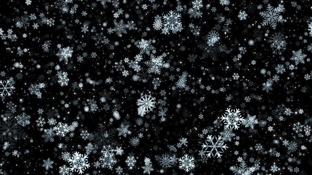 4k Shiny Falling Snowflakes 5
