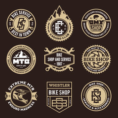 Obraz premium Bike shop, bicycle service, mountain biking logo