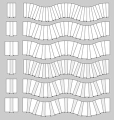box pleats trim fashion pattern brush element set vector