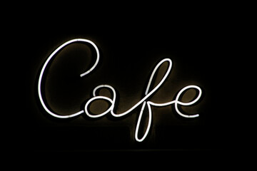 Neon light cafe
