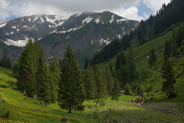 Panorama in den Bergen bei Oberstdorf