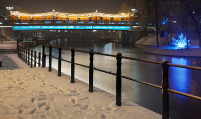 Holiday decorations of Bydgoszcz. Poland