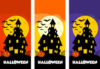 Happy Halloween banners vector illustration