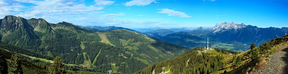 Austrian Alps-panoramic view on the Dachstein from Hauser Kaibling