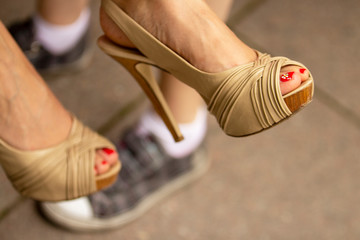 fashion model human feet close-up