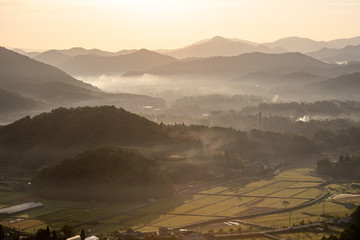 Foggy morning for Kobe Mt.Rokko-san From Mt.Arimafuji in Sanda-city
