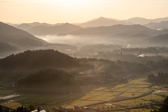 Foggy morning for Kobe Mt.Rokko-san From Mt.Arimafuji in Sanda-city