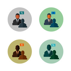 Business Adviser Icon Set.  Button style vector EPS.