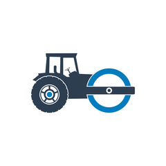 Steam Roller Icon. Flat Style vector EPS.