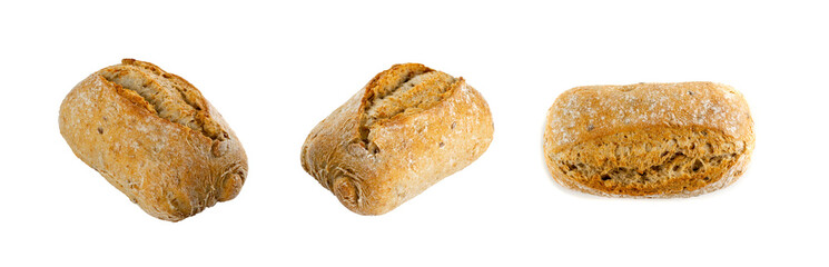 Homemade Traditional Bread Isolated on White Background